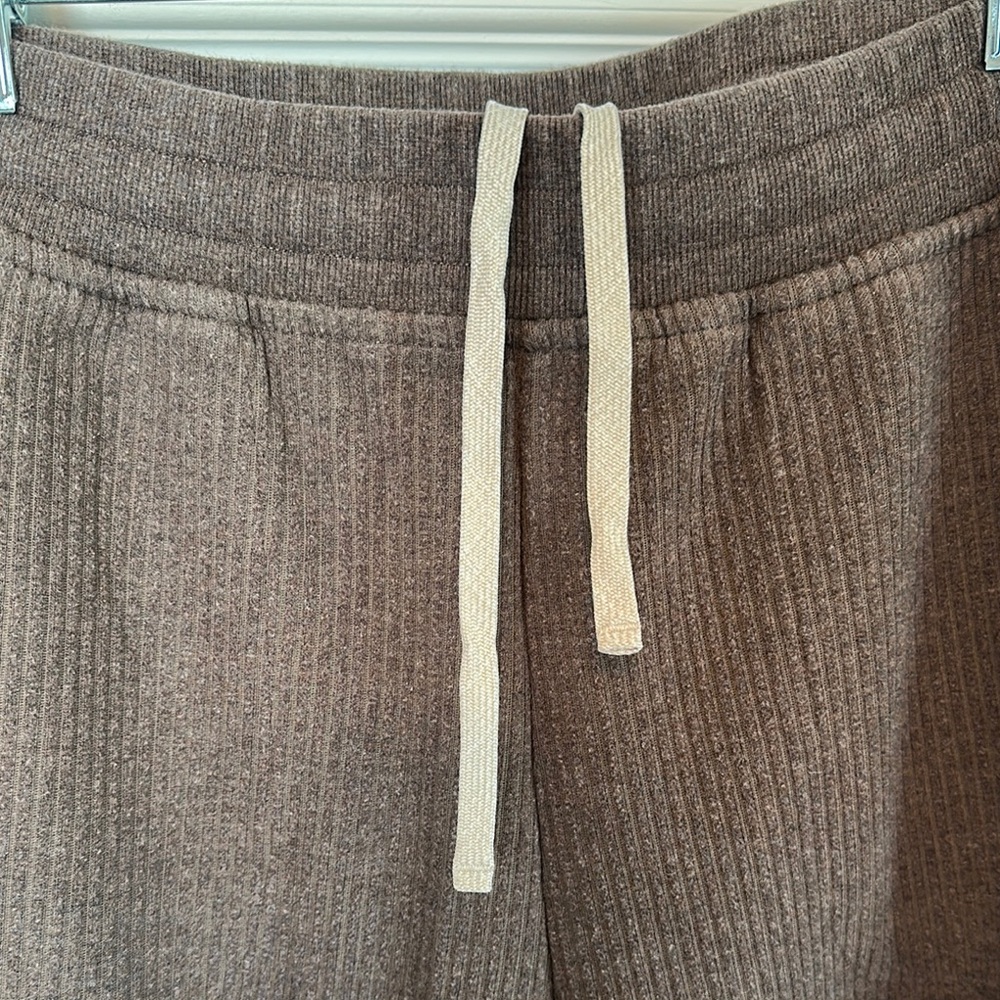 Varley Pants Biscuit Tan Amberley Ribbed Jogger Pull On Size Medium